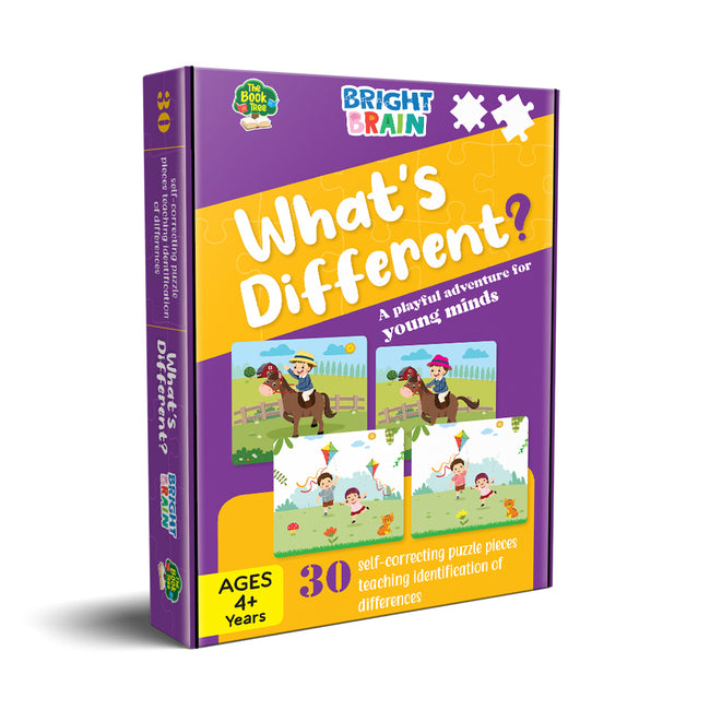 Bright Brain What's Different 30 Piece Jigsaw Puzzle for Preschoolers, Educational Toy for Finding Differences Among Pictures, Gifts for Kids Ages 3 to 6