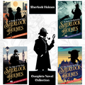 Sherlock Holmes Complete Novel Collection | The Hound of the Baskervilles, The Sign of the Four, A Study in Scarlet and The Valley of Fear | Set of 4 Sherlock Holmes Novels with Bookmarks | Gift Box of Unabridged Editions