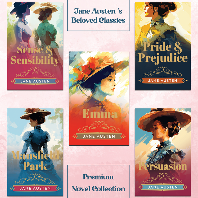 Jane Austen’s Beloved Classics (Set of 5 Books) | Pride & Prejudice, Emma, Sense & Sensibility, Persuasion and Mansfield Park | 5 Jane Austen Classics with Bookmarks | Beautiful Gift Box of Unabridged Paperbacks