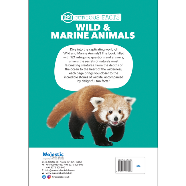 121 Wild & Marine Animals Facts Book for Kids Ages 8+ | Educational Paperback with Colourful Images & Bold Text | 121 Curious Facts for All Ages