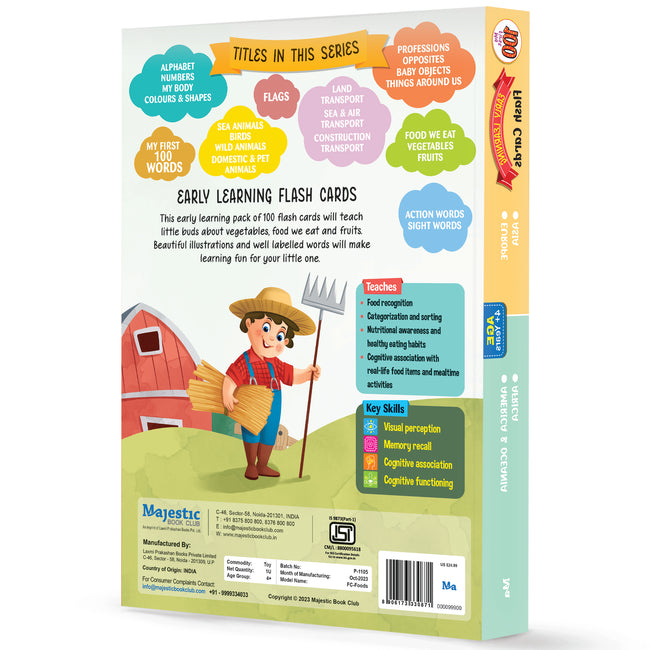 My First 100 Illustrated Early Learning Flash Cards :Food we eat, Vegetables,Fruits, Food we eat | Best for Gifting