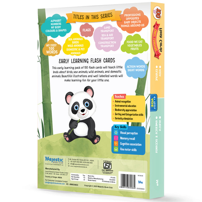 My First 100 Illustrated Flashcards: Animals - Explore The Animal Kingdom with Vibrant Illustrations, Fostering Early Learning and Curiosity in Toddlers.