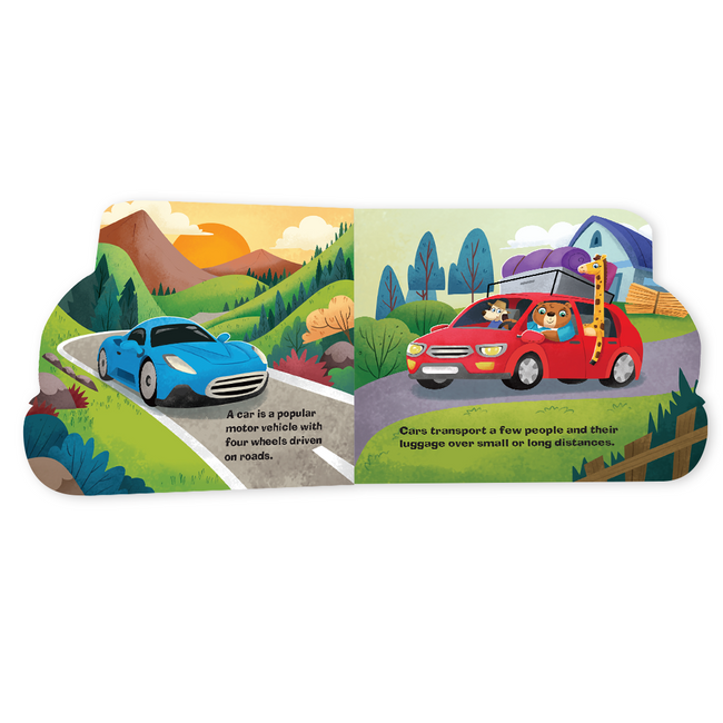 Transport Shaped Board Books I Board Books for Children Age 2+ I Set of 6 Books (12 Pages in each book) I Picture Book for Kids I Beautiful Illustrations I Set 1