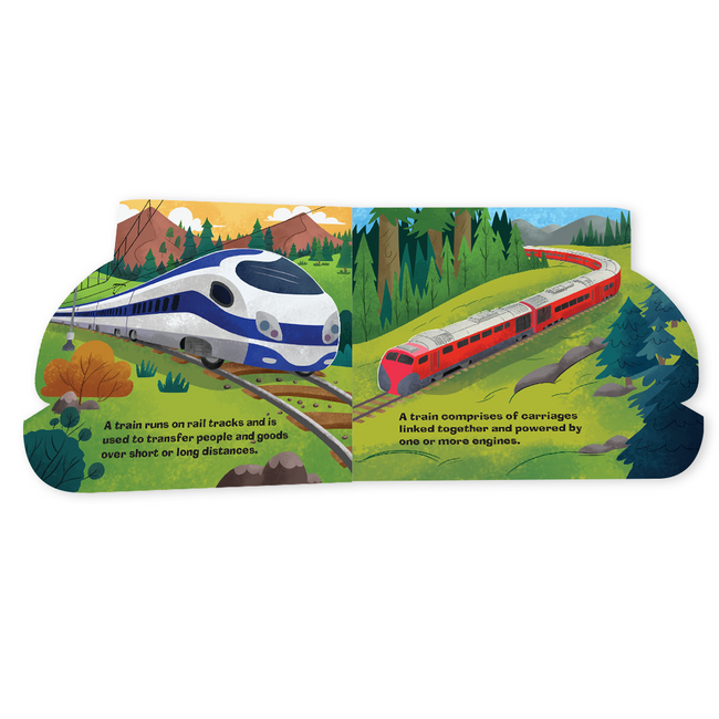 Transport Shaped Board Books I Board Books for Children Age 2+ I Set of 6 Books (12 Pages in each book) I Picture Book for Kids I Beautiful Illustrations I Set 1