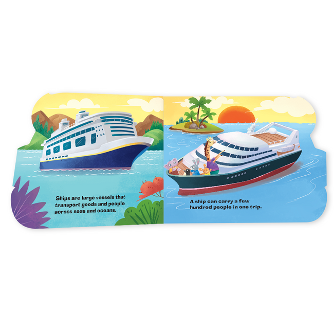 Transport Shaped Board Books I Board Books for Children Age 2+ I Set of 6 Books (12 Pages in each book) I Picture Book for Kids I Beautiful Illustrations I Set 1