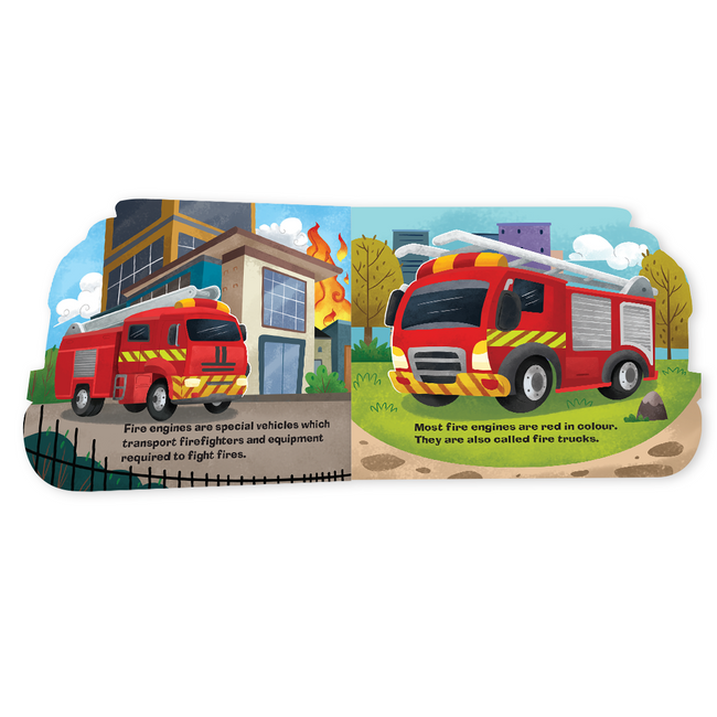 Transport Shaped Board Books I Board Books for Children Age 2+ I Set of 6 Books (12 Pages in each book) I Picture Book for Kids I Beautiful Illustrations I Set 1