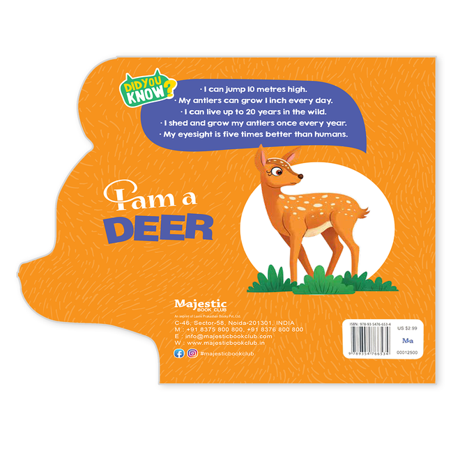 Wild Animals Shaped Board Books I Board Books for Children Age 2+ I Set of 6 Books (12 Pages in each book) I Picture Book for Kids I Beautiful Illustrations I Set 2