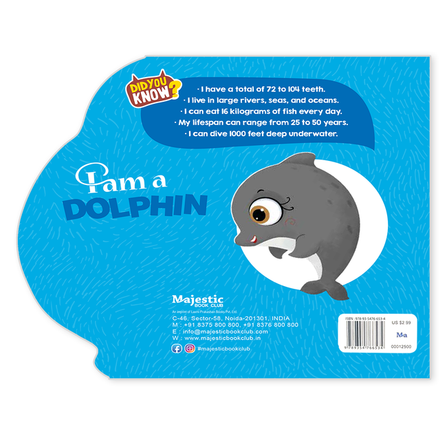 Sea Animals Shaped Board Books I Board Books for Children Age 2+ I Set of 6 Books (12 Pages in each book) I Picture Book for Kids I Beautiful Illustrations