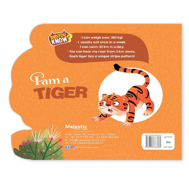 Wild Animals Shaped Board Books I Board Books for Children Age 2+ I Set of 6 Books (12 Pages in each book) I Picture Book for Kids I Beautiful Illustrations I Set 1