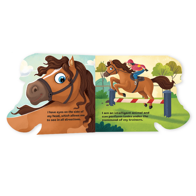 Farm & Pet Animals Shaped Board Books I Board Books for Children Age 2+ I Set of 6 Books (12 Pages in each book) I Picture Books for Kids I Beautiful Illustrations