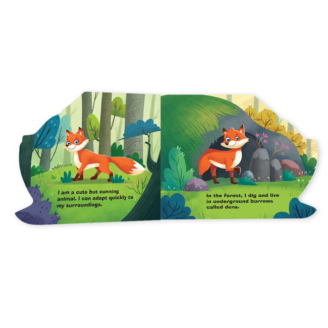 Wild Animals Shaped Board Books I Board Books for Children Age 2+ I Set of 6 Books (12 Pages in each book) I Picture Book for Kids I Beautiful Illustrations I Set 2