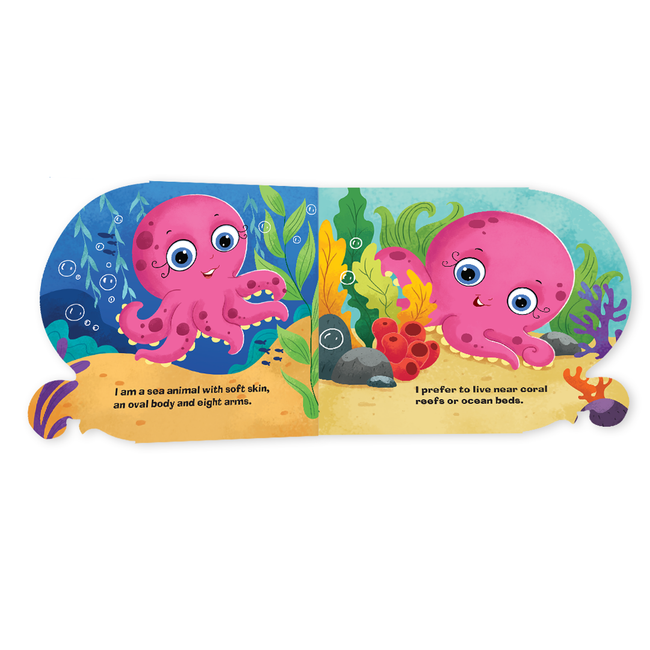 Sea Animals Shaped Board Books I Board Books for Children Age 2+ I Set of 6 Books (12 Pages in each book) I Picture Book for Kids I Beautiful Illustrations
