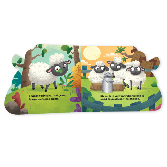 Farm & Pet Animals Shaped Board Books I Board Books for Children Age 2+ I Set of 6 Books (12 Pages in each book) I Picture Books for Kids I Beautiful Illustrations