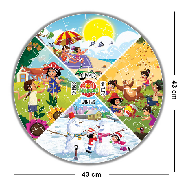 Bright Brain 4 in 1 Indian Seasons Jigsaw Puzzle for Kids, 60 Piece Puzzles | Educational Toy for Ages 3 and Above, Gift Box