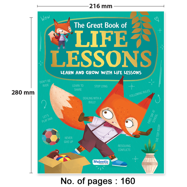 The Great Book of Life Lessons for Kids Ages 4+ | 10-in-1 Moral Story Book | Teaches Kindness, Honesty, Sharing & Good Behaviour | 160 Pages | Illustrated Character with Colourful Pictures