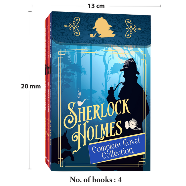 Sherlock Holmes Complete Novel Collection | The Hound of the Baskervilles, The Sign of the Four, A Study in Scarlet and The Valley of Fear | Set of 4 Sherlock Holmes Novels with Bookmarks | Gift Box of Unabridged Editions