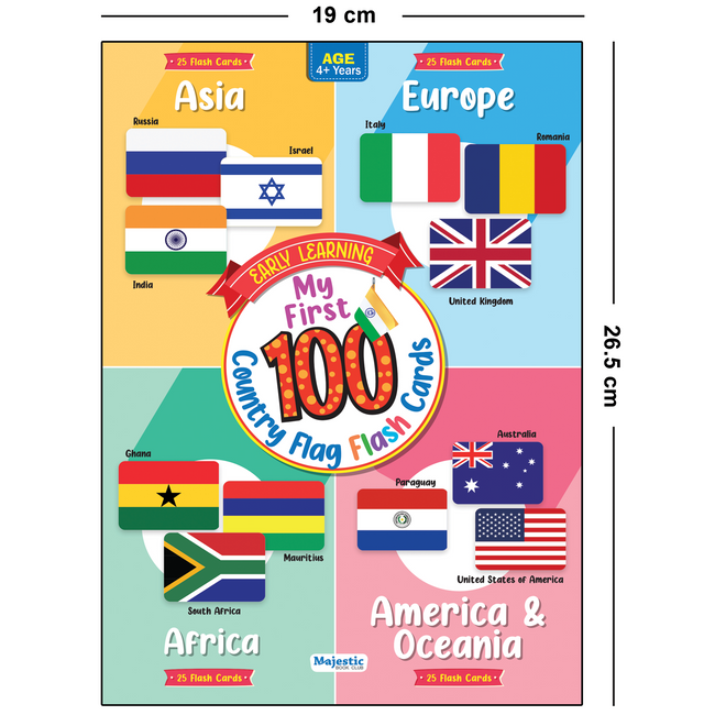 My First 100 Illustrated Flashcards: Continents - Explore continents, countries, flags, capitals, currencies, languages, and cultural facts.