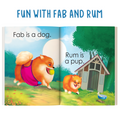 Phonics 3 letter words reading book, set of 4 books for early readers.
