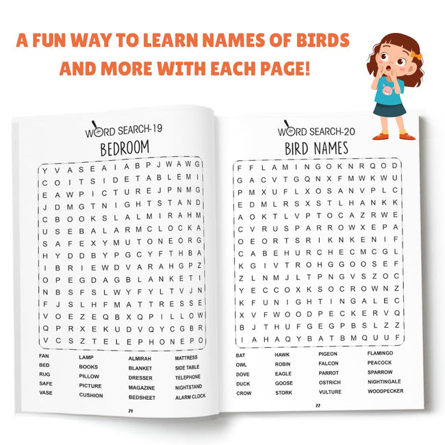 Word Search Activity Book for children Age 3+ years The Ultimate Brain Games Brain Booster Activities Early Learning Enhance Vocabulary English Activity Book