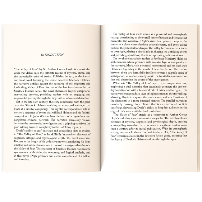 The Valley of Fear | Sherlock Holmes Classic | Mystery & Thriller Novel | Unabridged and Complete (160 Pages) | Detective Fiction for Readers of All Ages