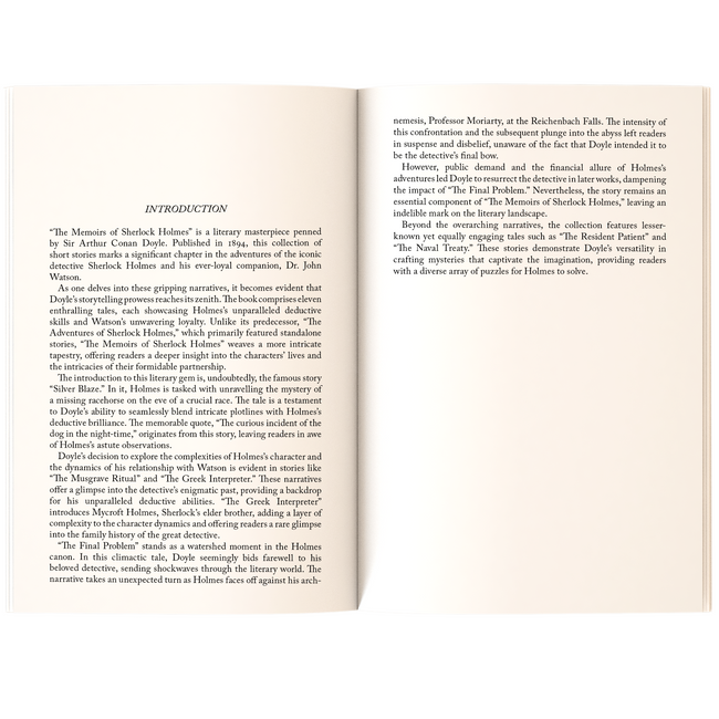 The Memoirs of Sherlock Holmes | Sherlock Holmes Classic | Mystery & Thriller Novel | Unabridged and Complete (192 Pages) | Detective Fiction for Readers of All Ages