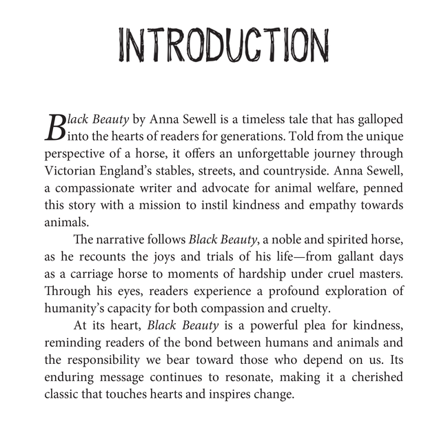 Black Beauty – Literary Classic – Unabridged & Complete (192 Pages) – Fiction Novel for Readers of All Ages