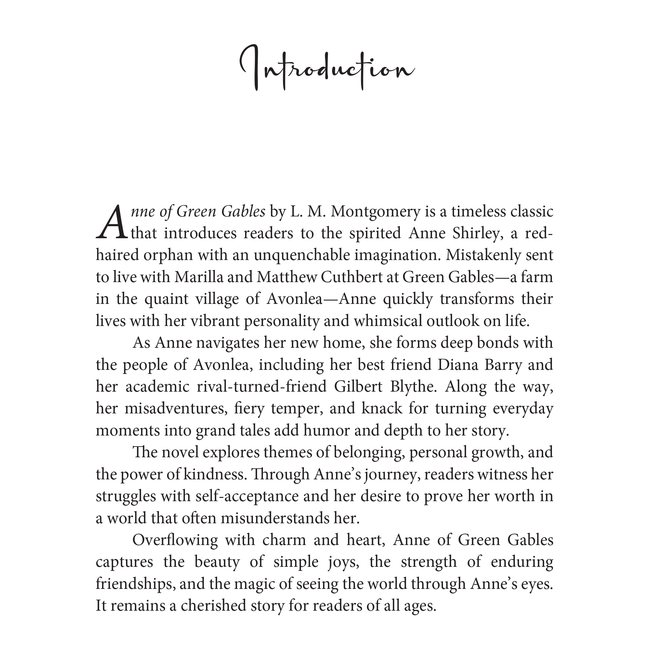 Anne of Green Gables | Children’s Classic for Girls and Boys | Unabridged & Complete (320 Pages) | Fiction Novel for Readers of All Ages