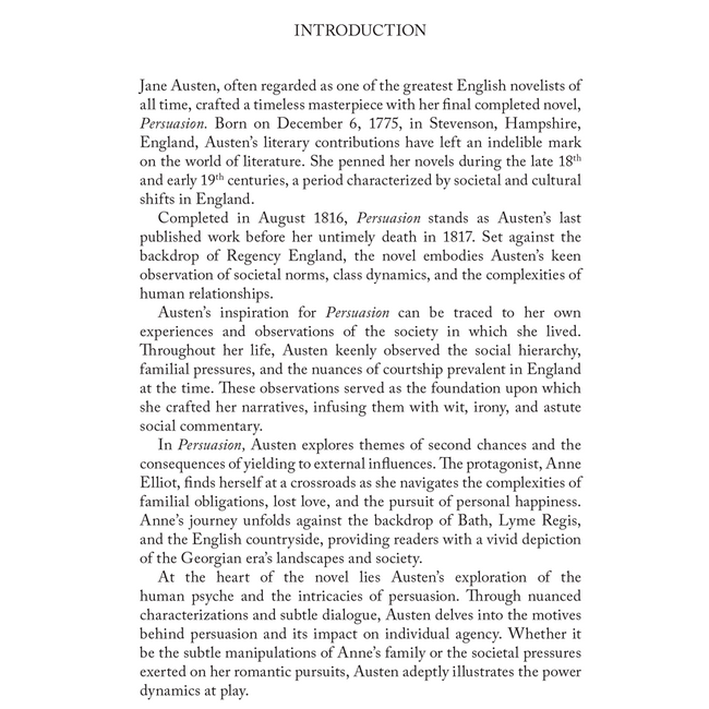 Persuasion by Jane Austen | Romantic & Youthful Classic | Unabridged & Complete (192 Pages) | Victorian Literature | Must-Read Fiction Novel for Readers of All Ages Who Enjoy Romantic Classics