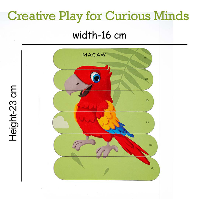 The Book Tree Birds Stick Puzzle Set - 24 Dual-Sided Pieces - Vibrant Imagery & Learning - Unique Educational Gift for Curious Kids, Ages 3+