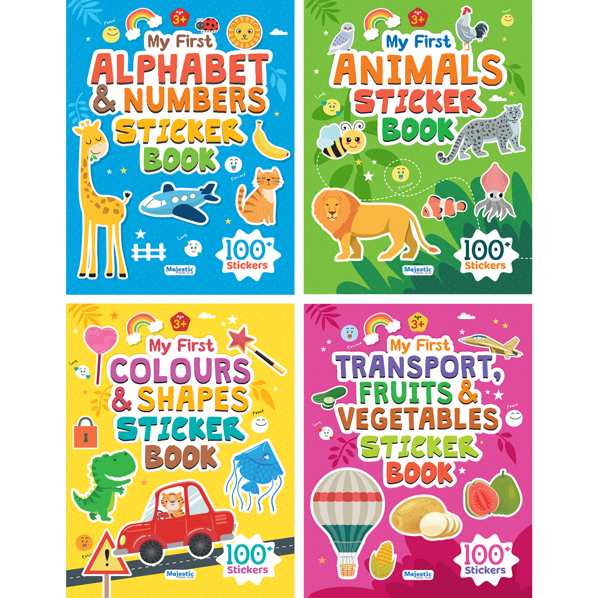 My First Sticker Books (Set of 4) - Age 3+ | Early Learning Activity B