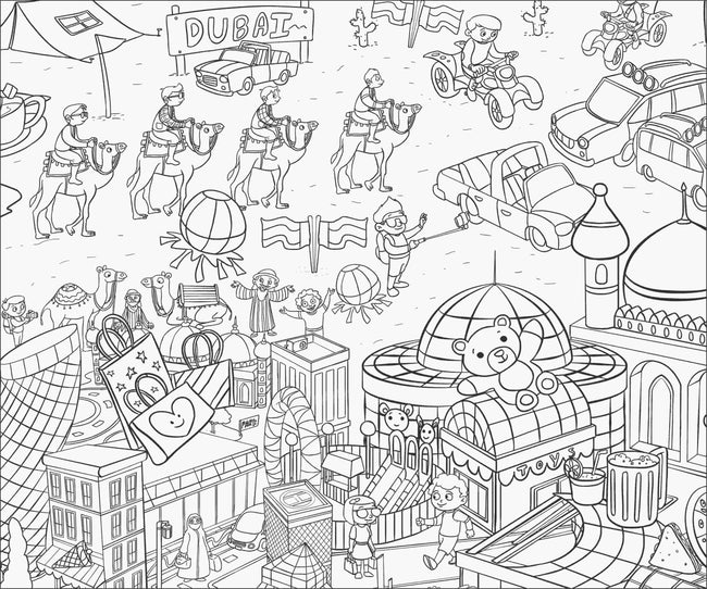 In the city Dubai- Colouring Poster