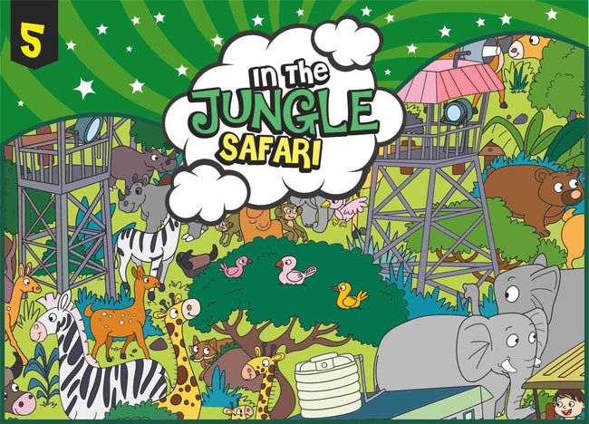 In the jungle Safari- Colouring Poster