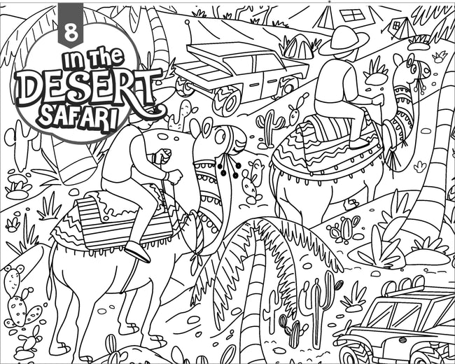 In the Desert Safari- Colouring Poster