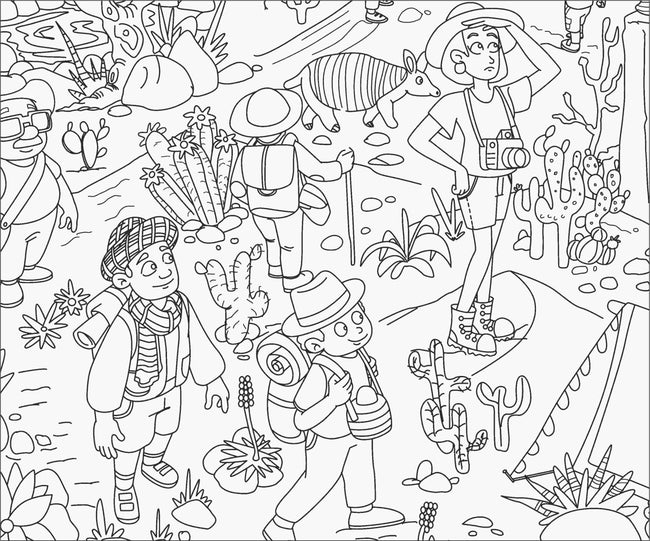 In the Desert Safari- Colouring Poster