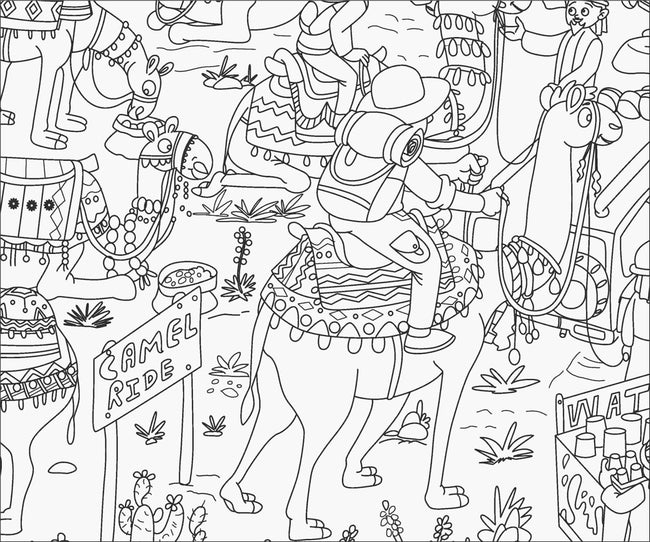 In the Desert Safari- Colouring Poster