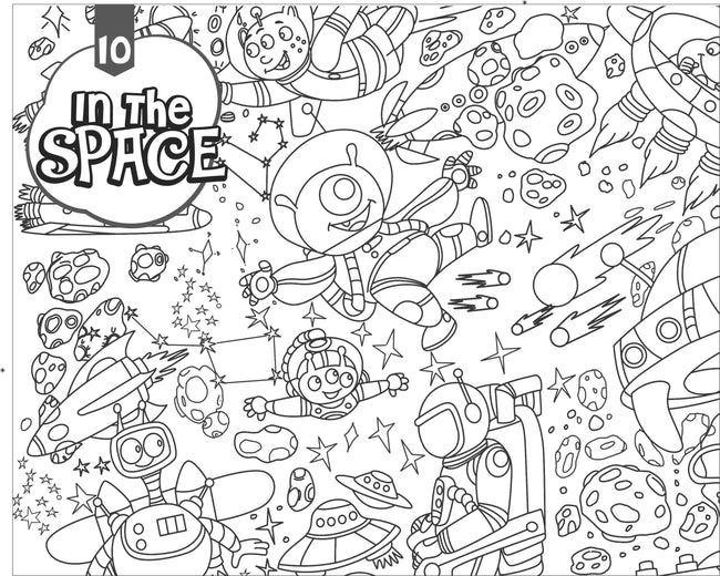 In the Space- Colouring Poster