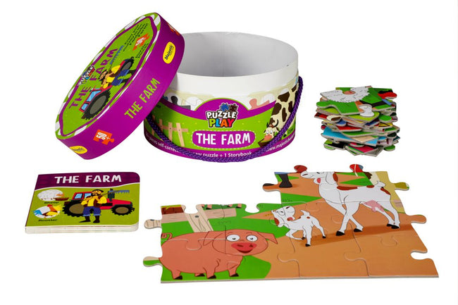 The Farm Puzzle Box for Kids Age 3+ I Educational Toy with 50+ Jigsaw Puzzle Pieces + 1 Board Book