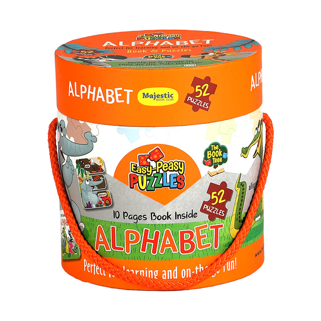 Alphabet Puzzle Box for Kids Age 2+ I Educational Toy with 52 Jigsaw Puzzle Pieces + 1 Board Book