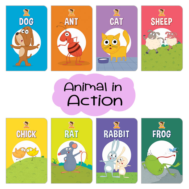 Animals in Action: Book Truck of 8 Best Board Books for Kids parked in a Truck