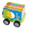 The Dino World: Book Truck of 8 Best Board Books for Kids parked in a Truck