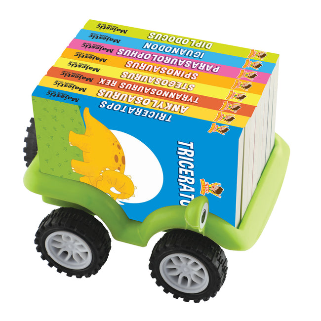 The Dino World: Book Truck of 8 Best Board Books for Kids parked in a Truck