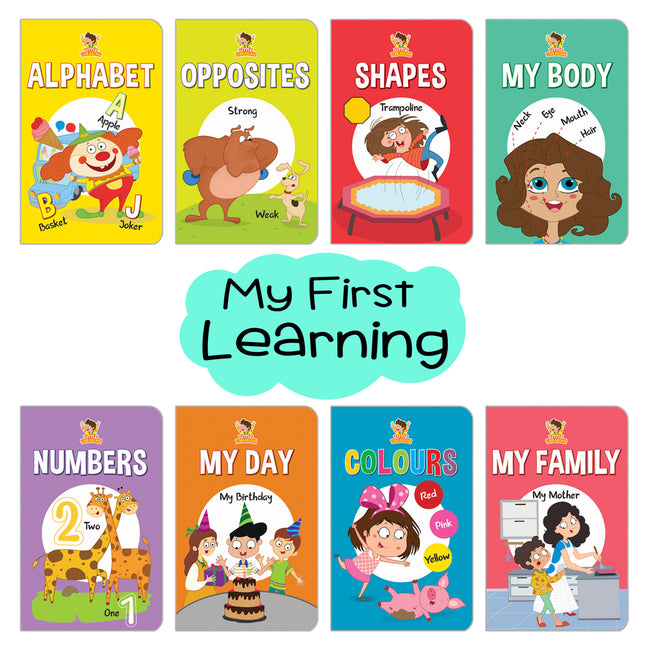 My first Little Librarian: Book Truck of 8 Best Board Books for Kids parked in a Truck