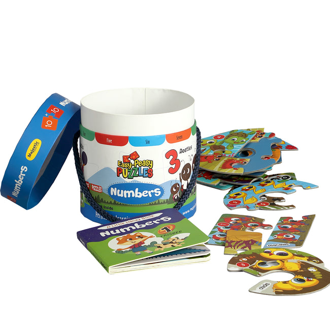 Numbers Puzzle Box for Kids Age 2+ I Educational Toy with 20+ Jigsaw Puzzle Pieces + 1 Board Book
