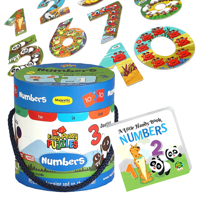 Numbers Puzzle Box for Kids Age 2+ I Educational Toy with 20+ Jigsaw Puzzle Pieces + 1 Board Book