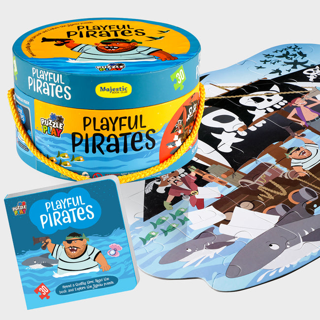 Playful Pirates Puzzle Box for Kids Age 3+ I Fun Toy with 30 Jigsaw Puzzle Pieces + 1 Board Book
