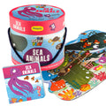 Sea Animals Puzzle Box for Kids Age 3+ I Educational Toy with 35 Jigsaw Puzzle Pieces + 1 Board Book