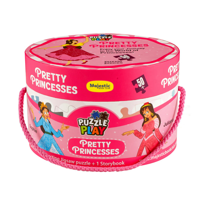 Pretty Princess Puzzle Box for Kids Age 3+ I Fun Toy with 50+ Jigsaw Puzzle Pieces + 1 Board Book
