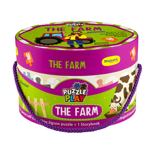 The Farm Puzzle Box for Kids Age 3+ I Educational Toy with 50+ Jigsaw Puzzle Pieces + 1 Board Book