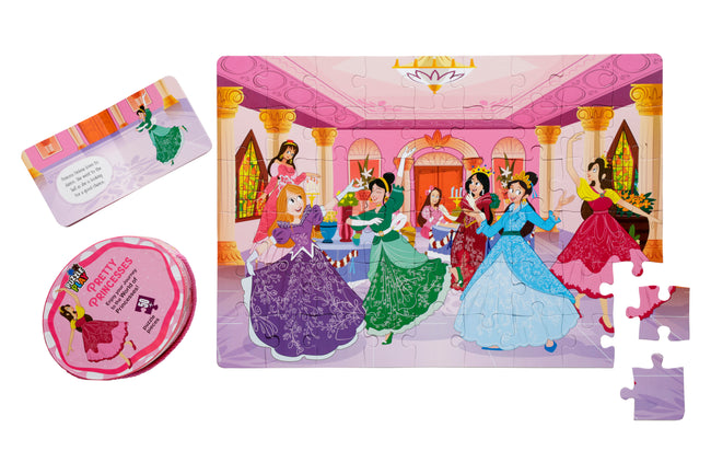 Pretty Princess Puzzle Box for Kids Age 3+ I Fun Toy with 50+ Jigsaw Puzzle Pieces + 1 Board Book