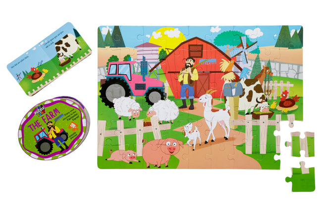 The Farm Puzzle Box for Kids Age 3+ I Educational Toy with 50+ Jigsaw Puzzle Pieces + 1 Board Book